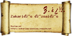Zakariás Ézsaiás névjegykártya